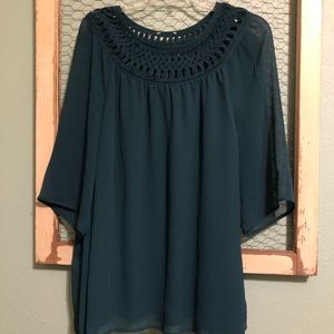 Plus size Green Blouse